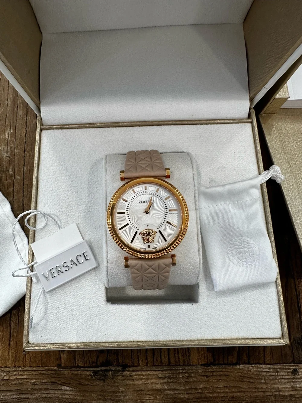 Versace Gold and Beige Women's Watch